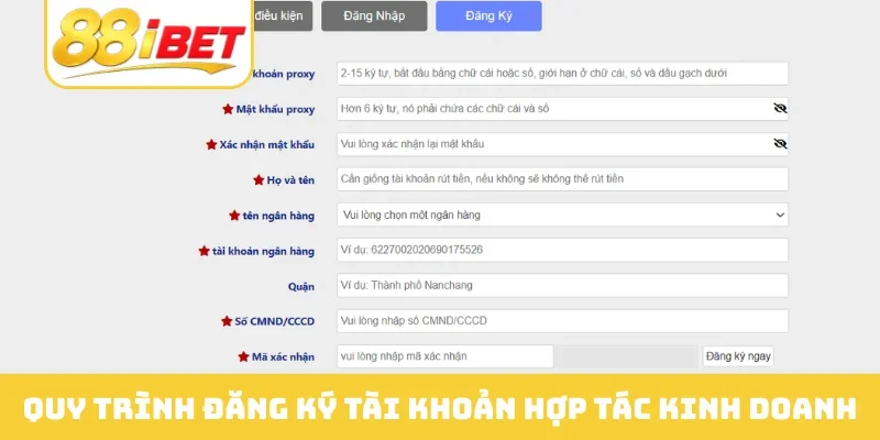 Quy trình đăng ký tài khoản hợp tác kinh doanh